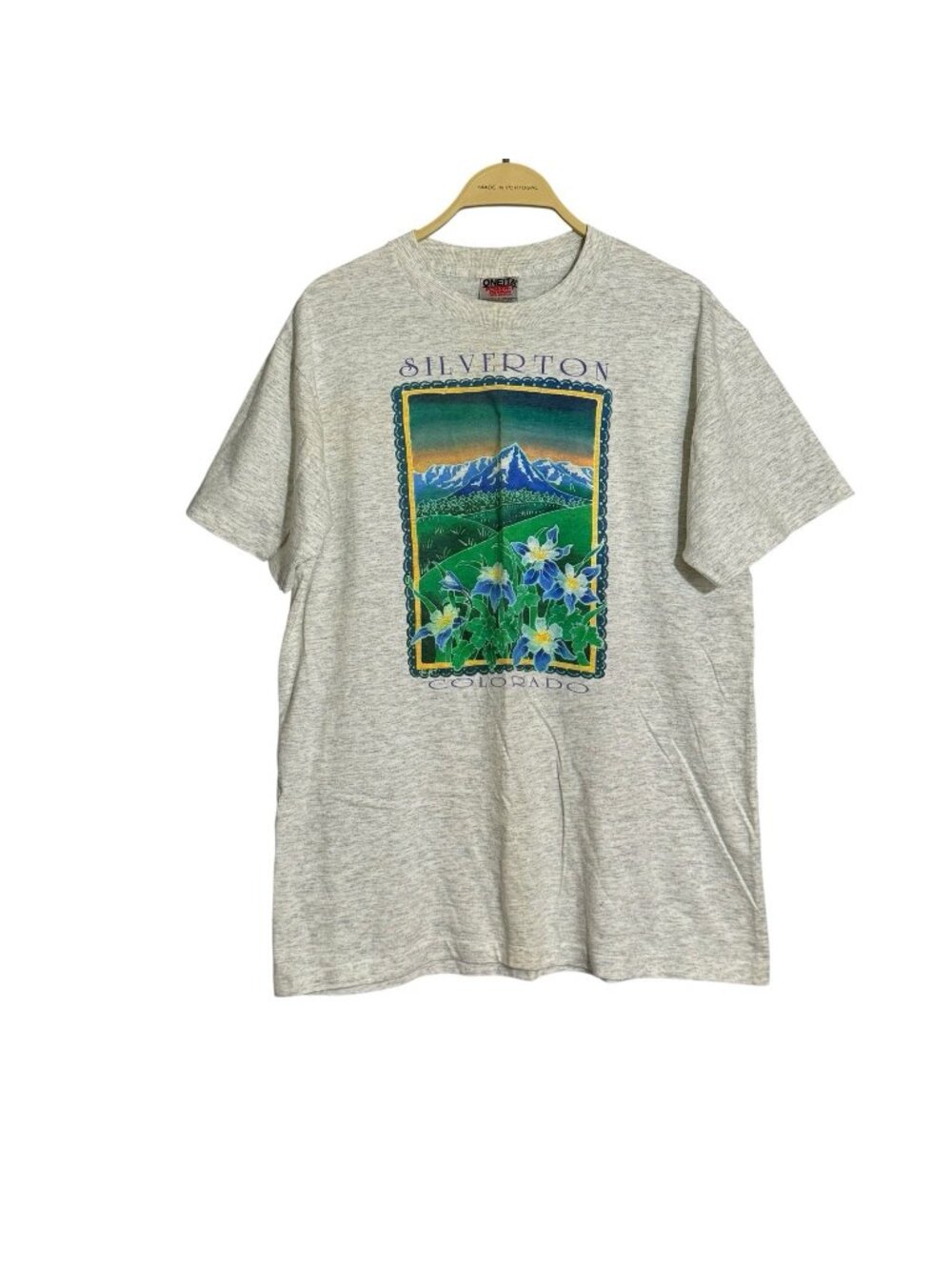 Vintage Oneita Silverton Colorado Tshirt Men Size M Scenery Single Stitch Flower